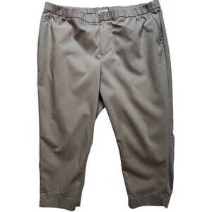 Catherines Women's Modern Fit Capri Pants Flat Front Stretch Size 28WP Beige